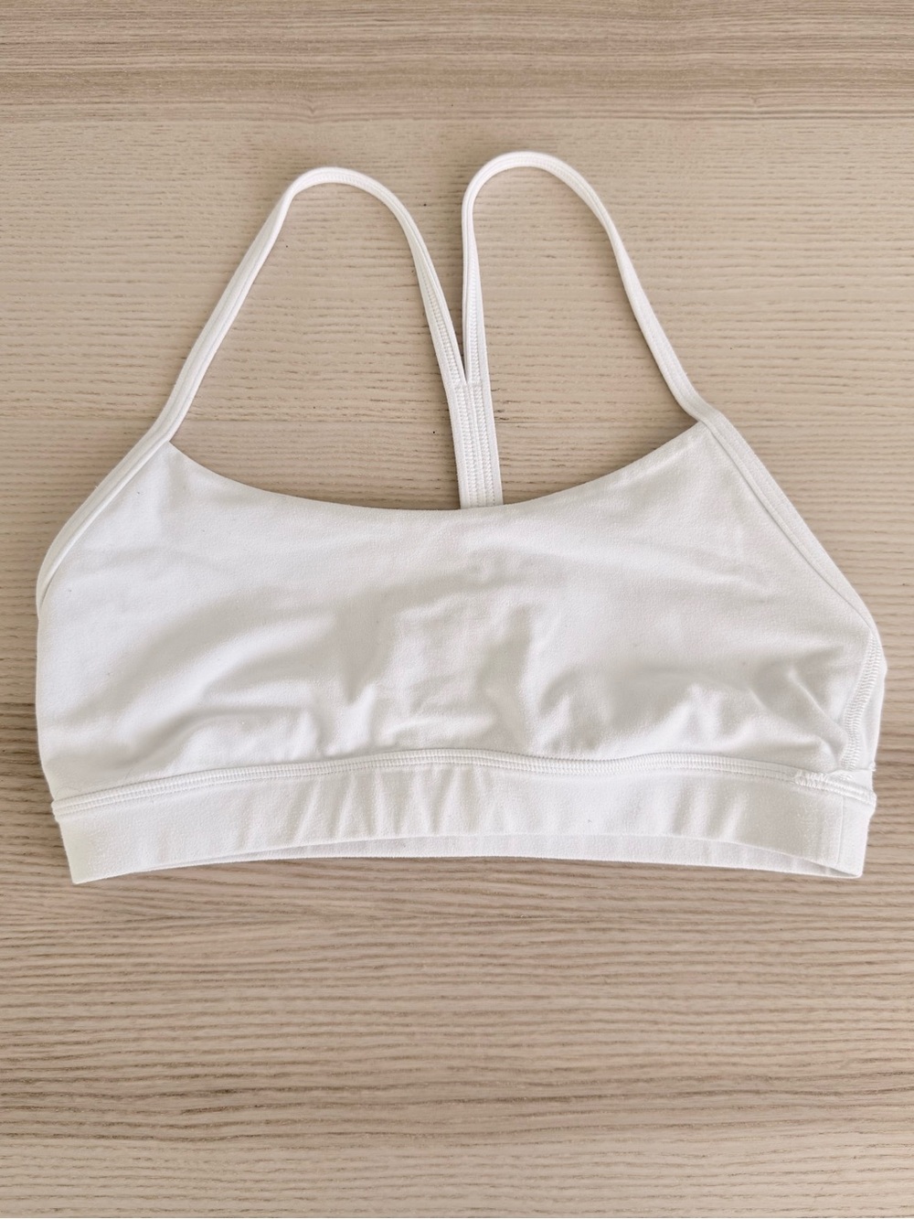 Lululemon White Strappy Sports Bra Yoga Athletic Top Size 6